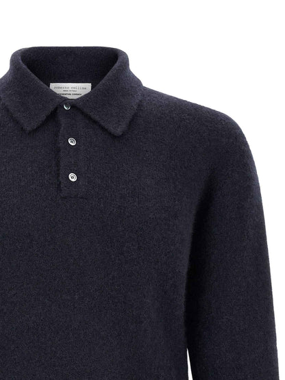 Blue Cashmere Polo Shirt