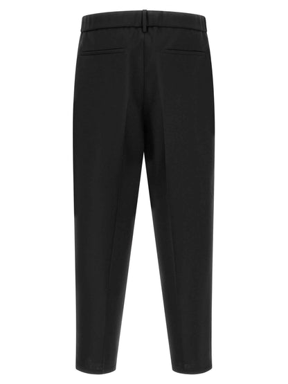 Black Virgin Wool Cropped Pants