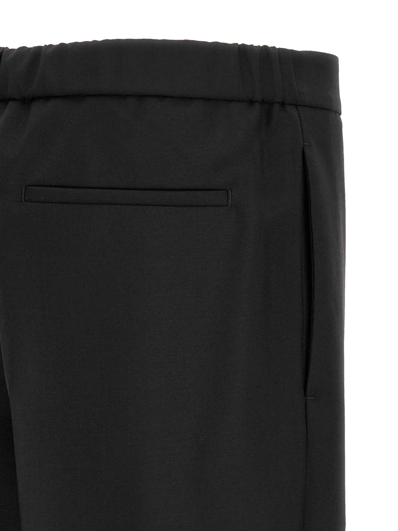 Black Virgin Wool Cropped Pants
