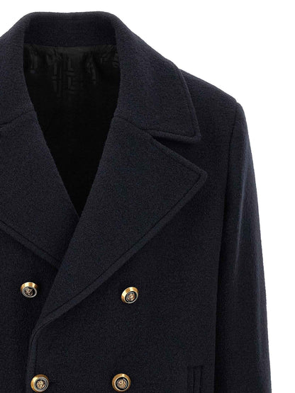 Blue Virgin Wool Coat