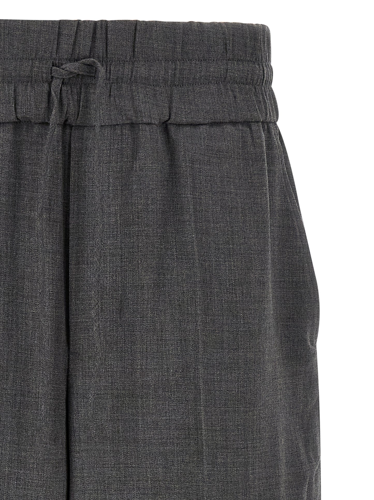 Gray Virgin Wool Casual Pants