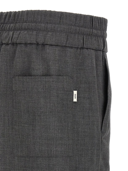 Gray Virgin Wool Casual Pants