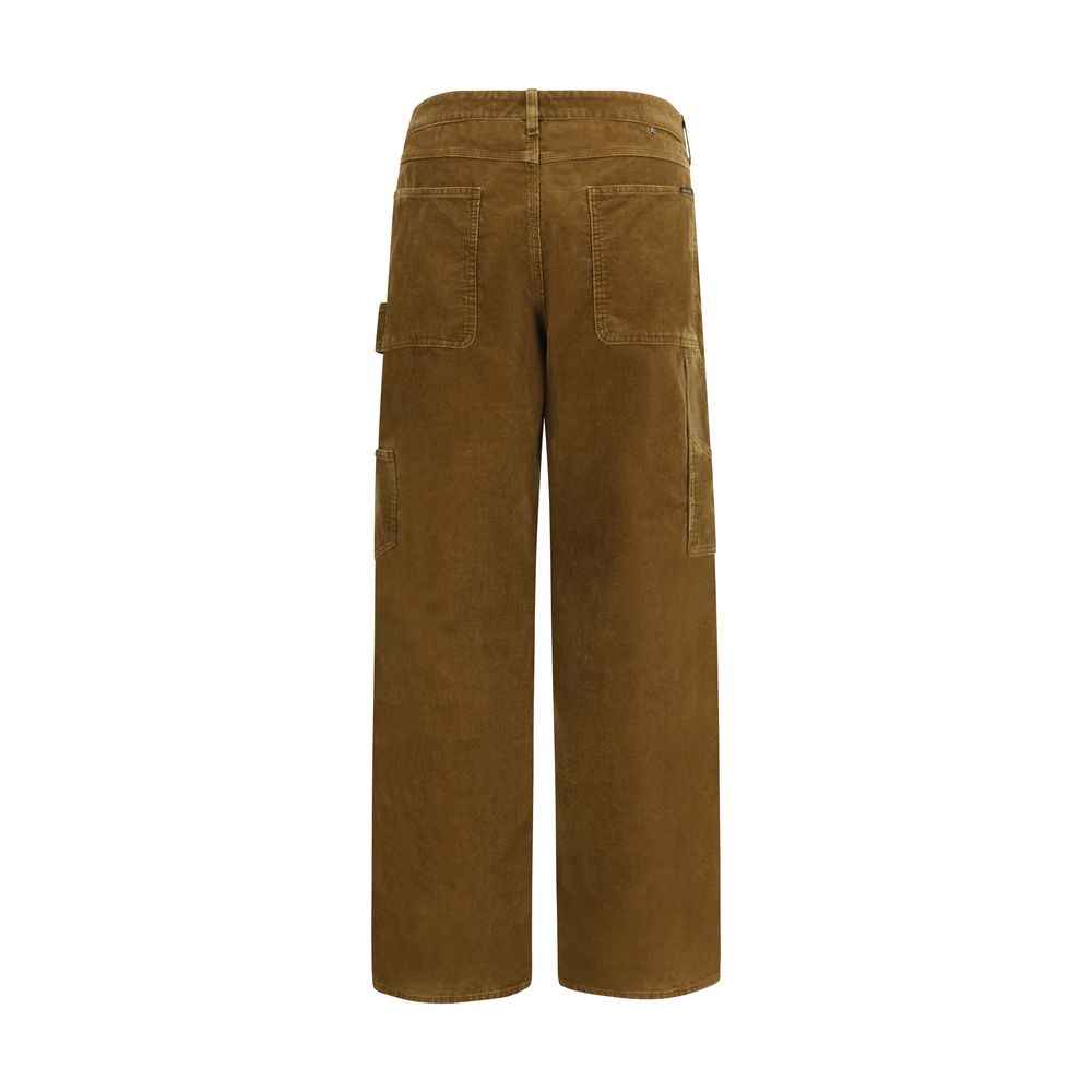 Brown Cotton Cargo Pants