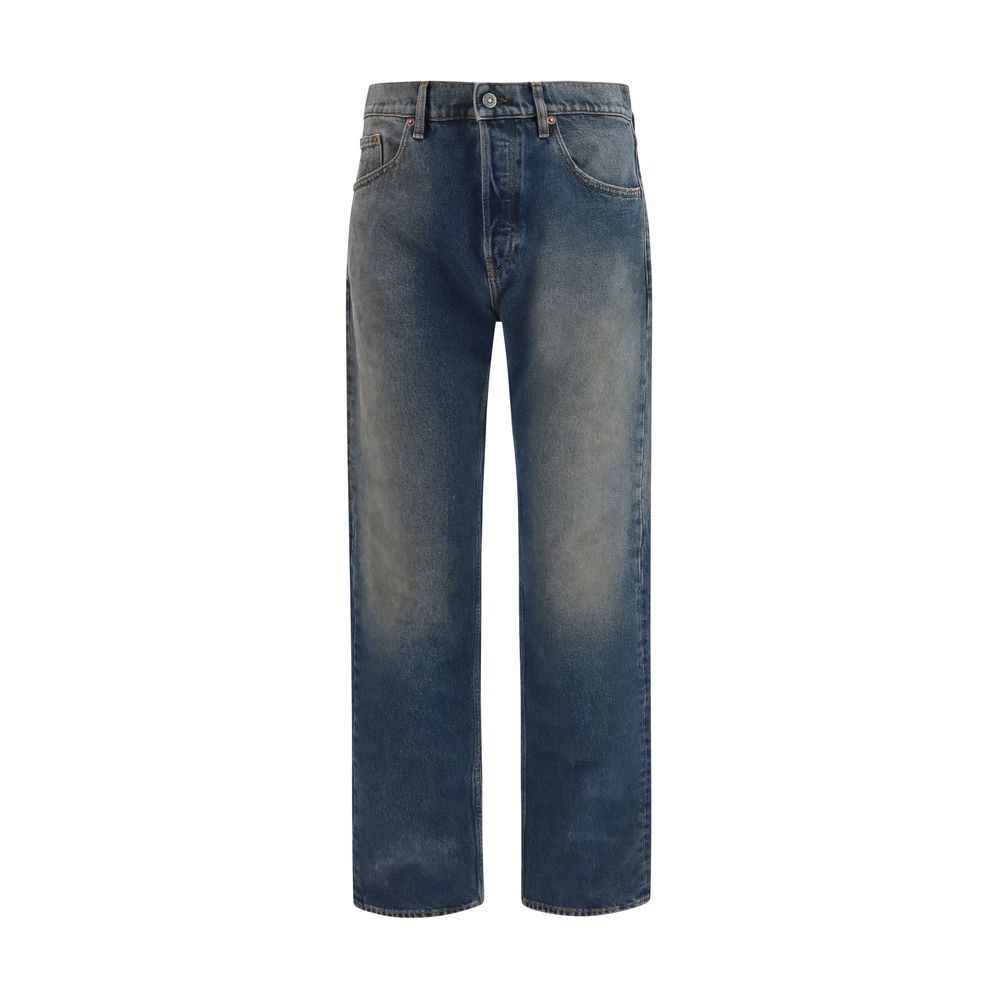 Blue Cotton Relaxed Fit Jeans