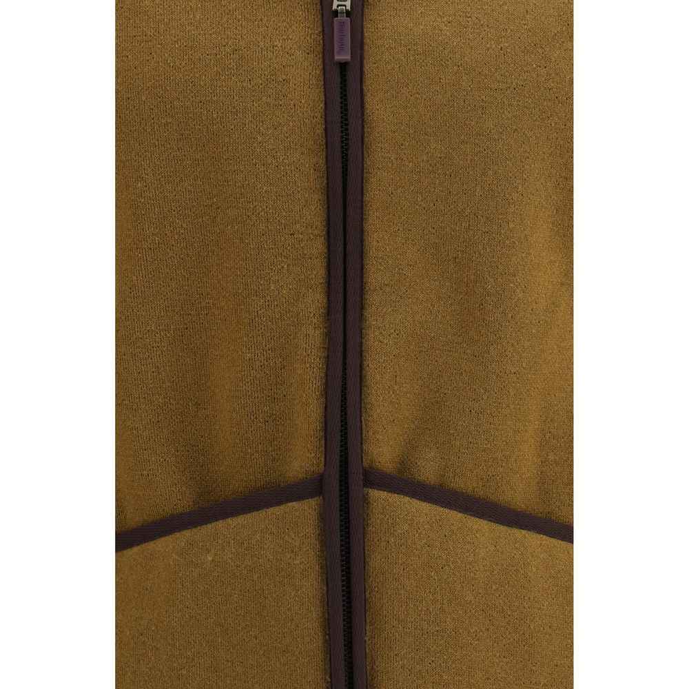Brown Marabou Sleeveless Jacket