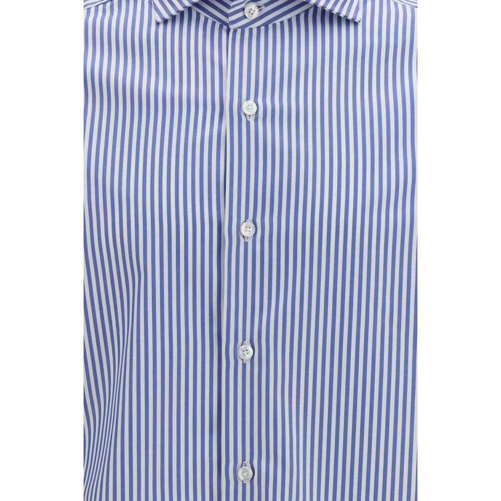 Blue Cotton Pattern Shirt