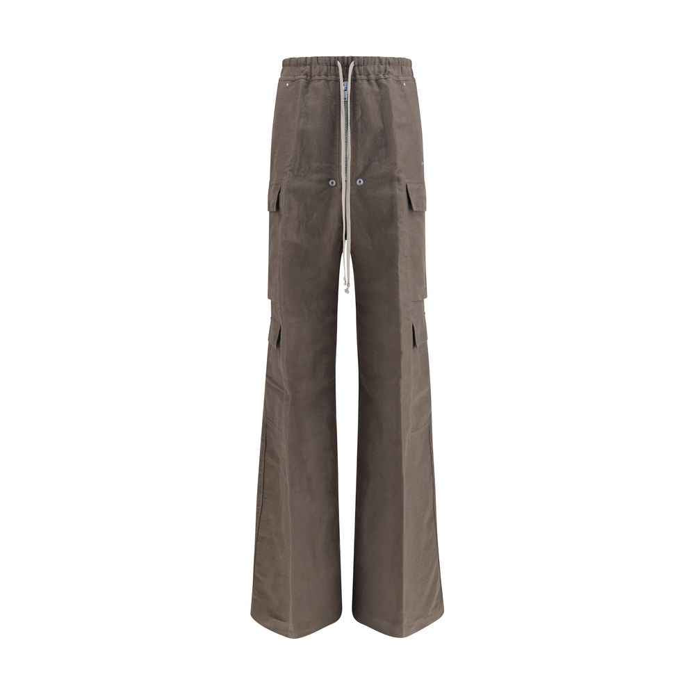Gray Ramie Cargo Pants