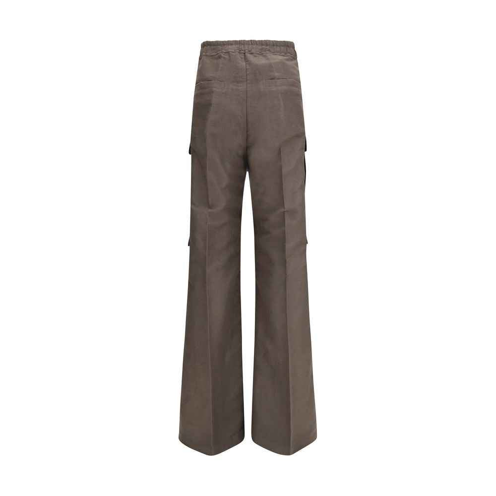 Gray Ramie Cargo Pants