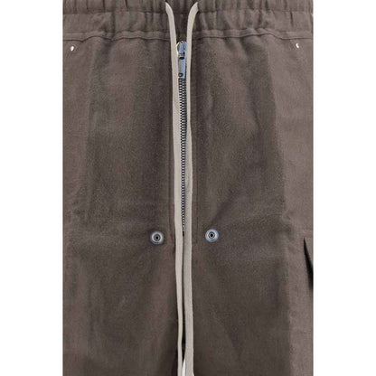 Gray Ramie Cargo Pants