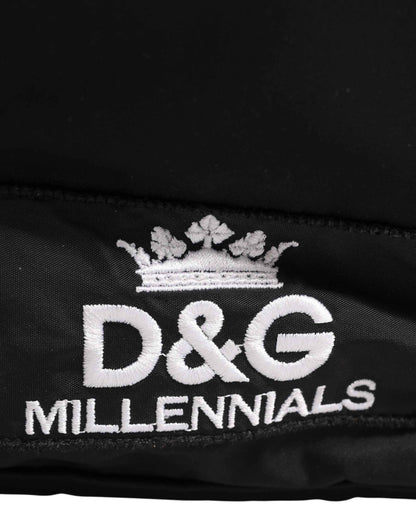Men Black #DG LOVE Logo Patches Nylon Backpack Bag