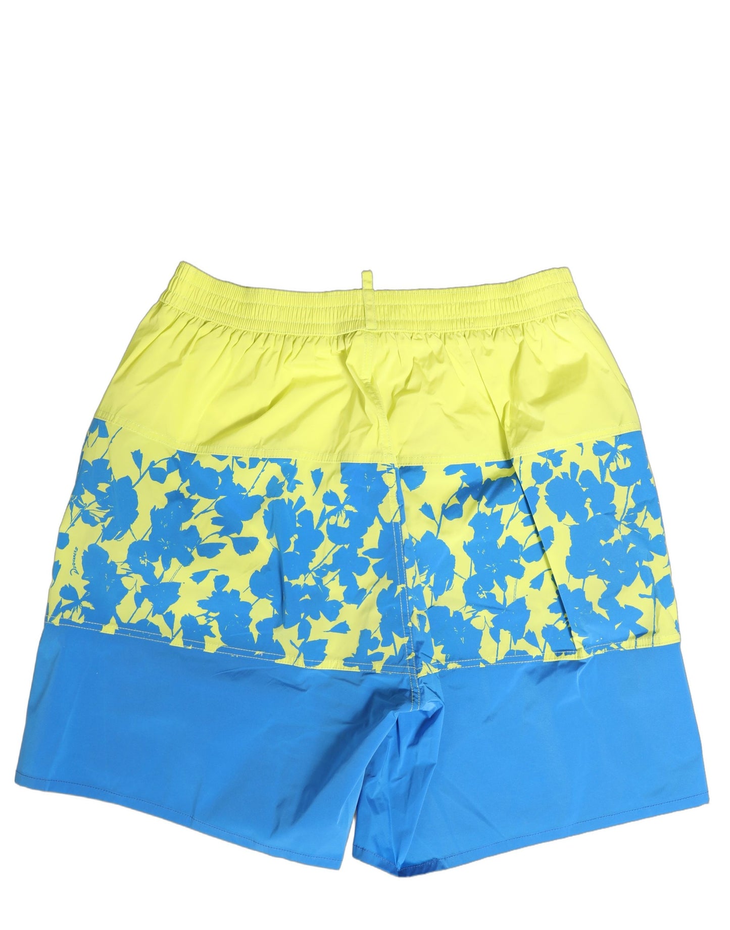 Blue Yellow Floral Boxer Shorts Beachwear Swimwear
