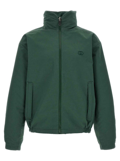 Bicolor Cotton Shell Jacket