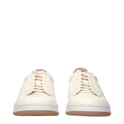 Beige Leather Sneakers