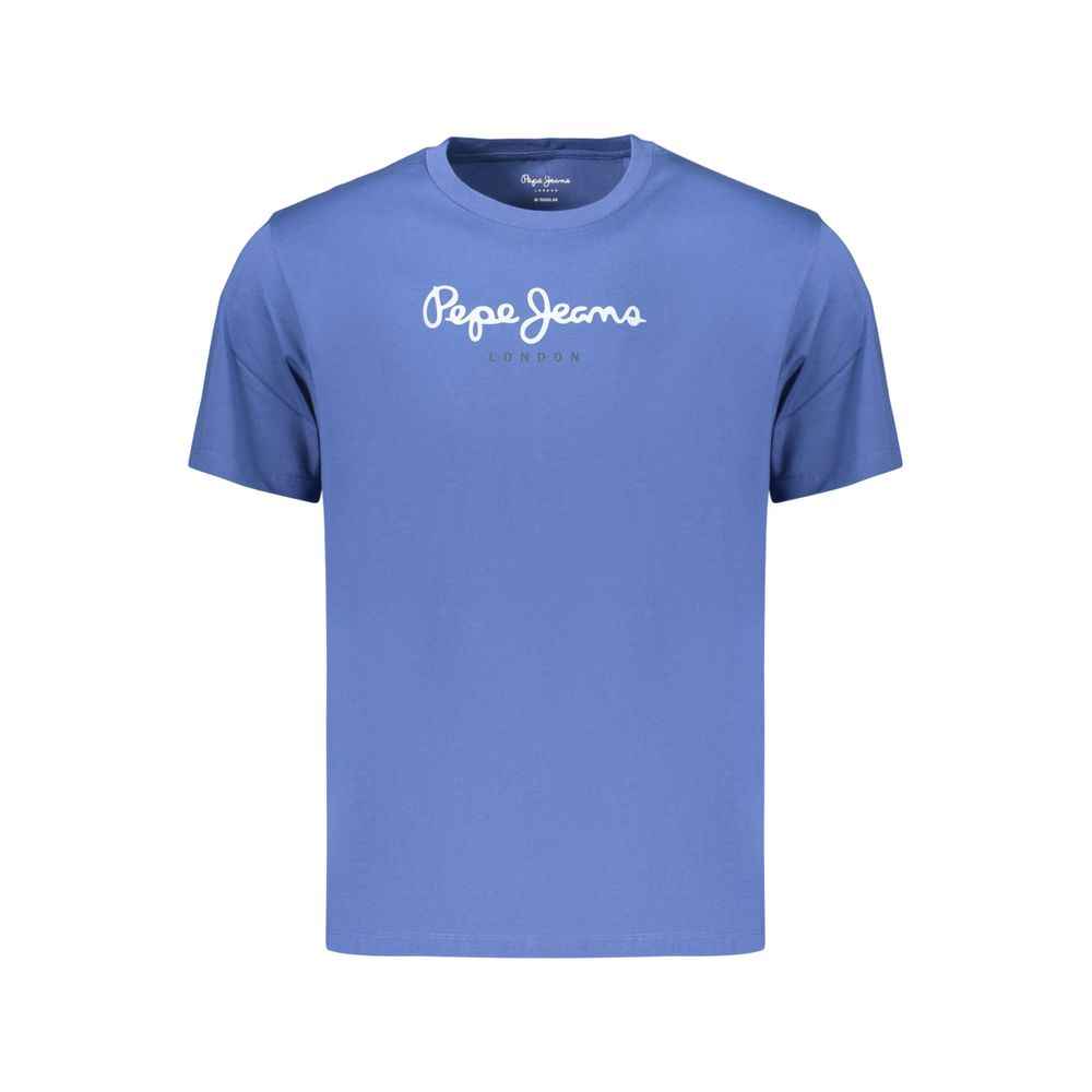 Blue Cotton Men's T-Shirt