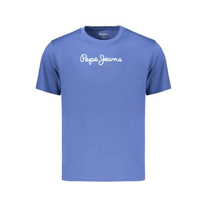 Blue Cotton Men's T-Shirt