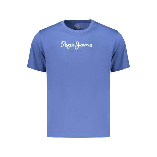 Blue Cotton Men's T-Shirt