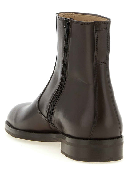 Brown Lamb Leather Ankle Boots