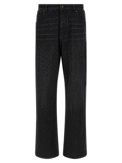 Black Cotton Straight-Leg Jeans