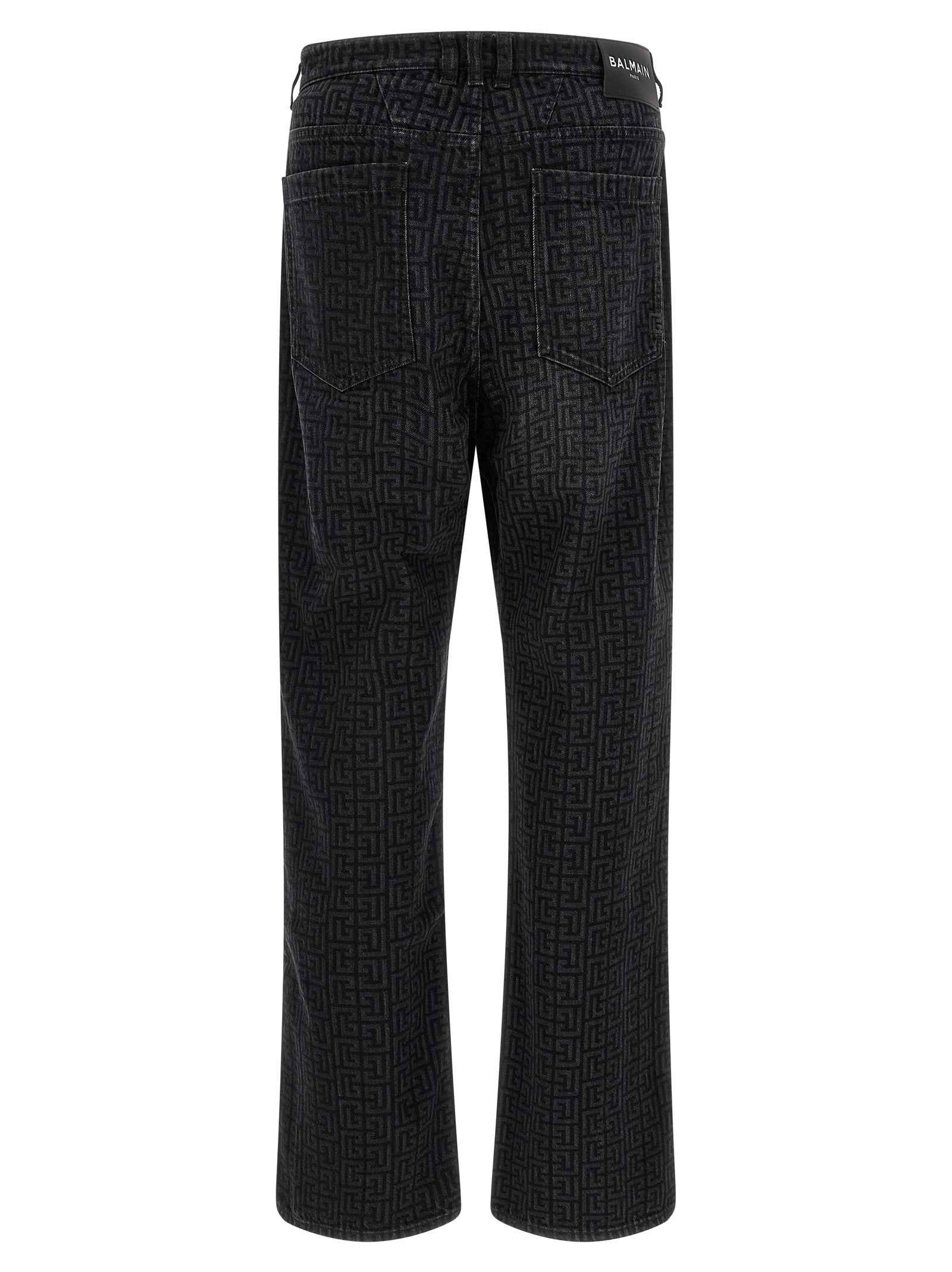 Black Cotton Straight-Leg Jeans