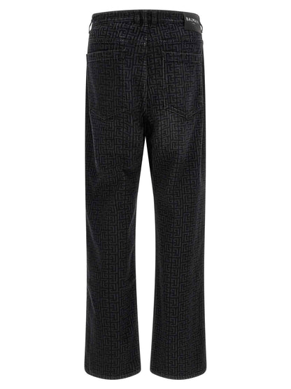 Black Cotton Straight-Leg Jeans