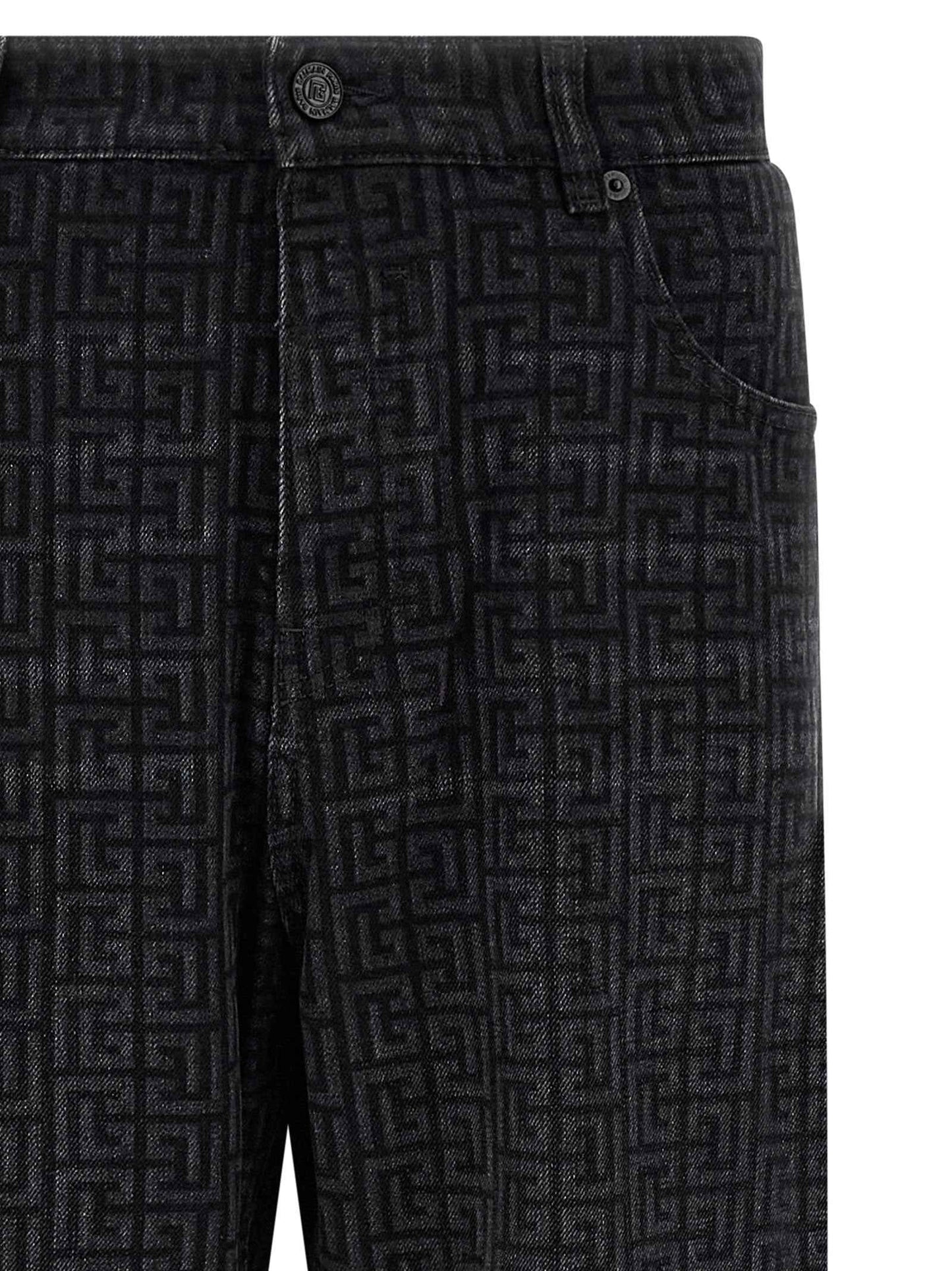 Black Cotton Straight-Leg Jeans