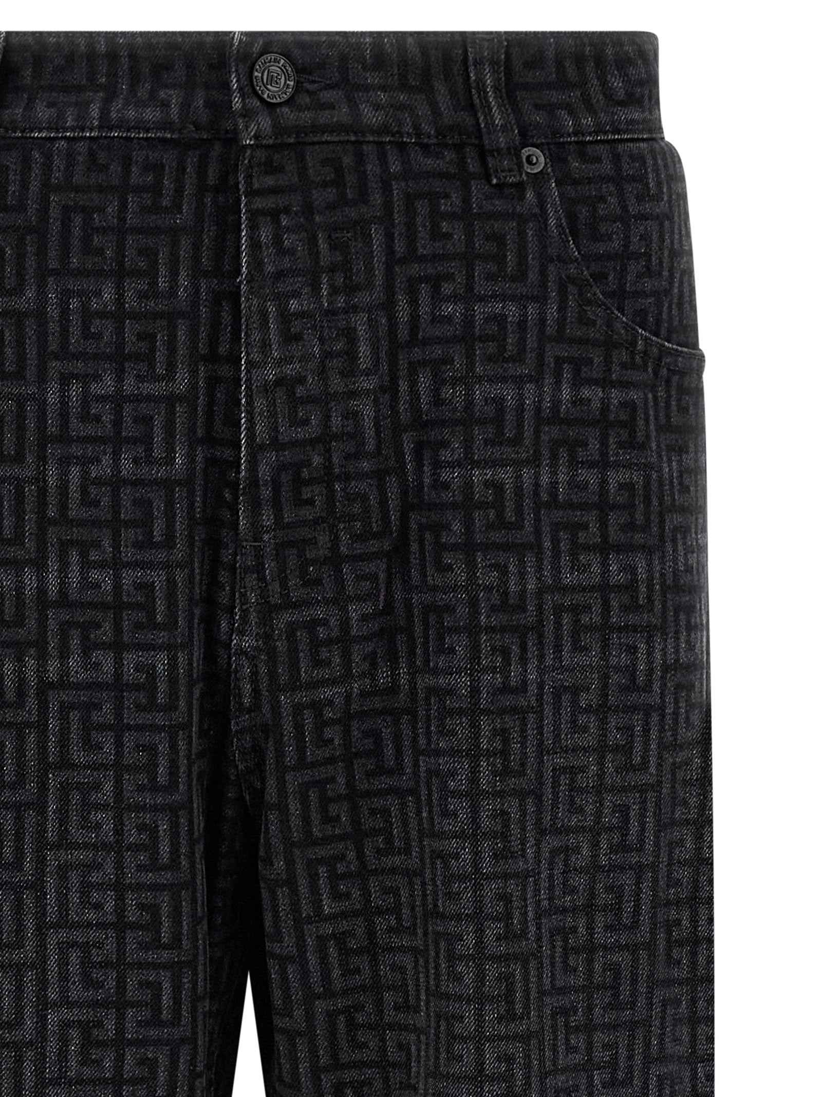 Black Cotton Straight-Leg Jeans