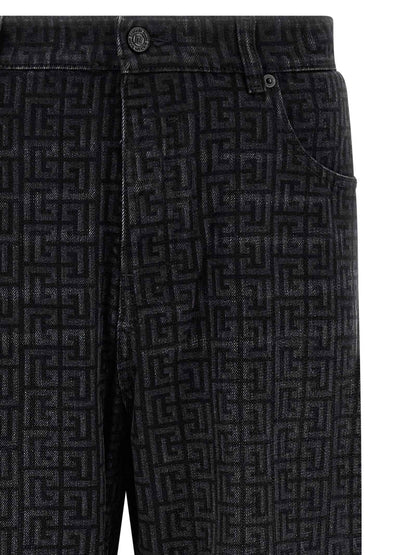 Black Cotton Straight-Leg Jeans
