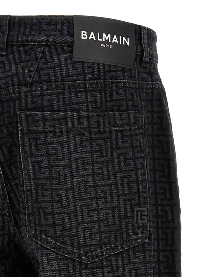 Black Cotton Straight-Leg Jeans