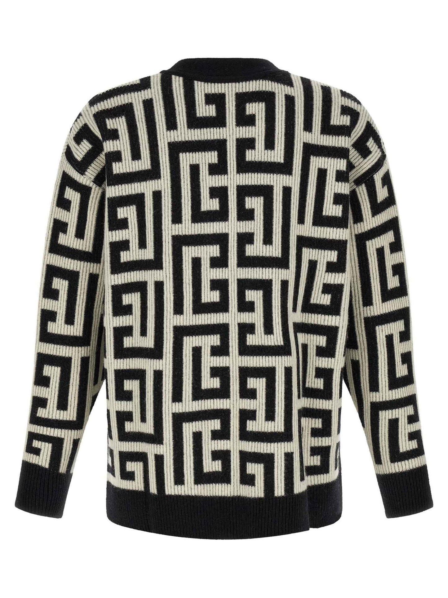 Bicolor Merino Wool Cardigan