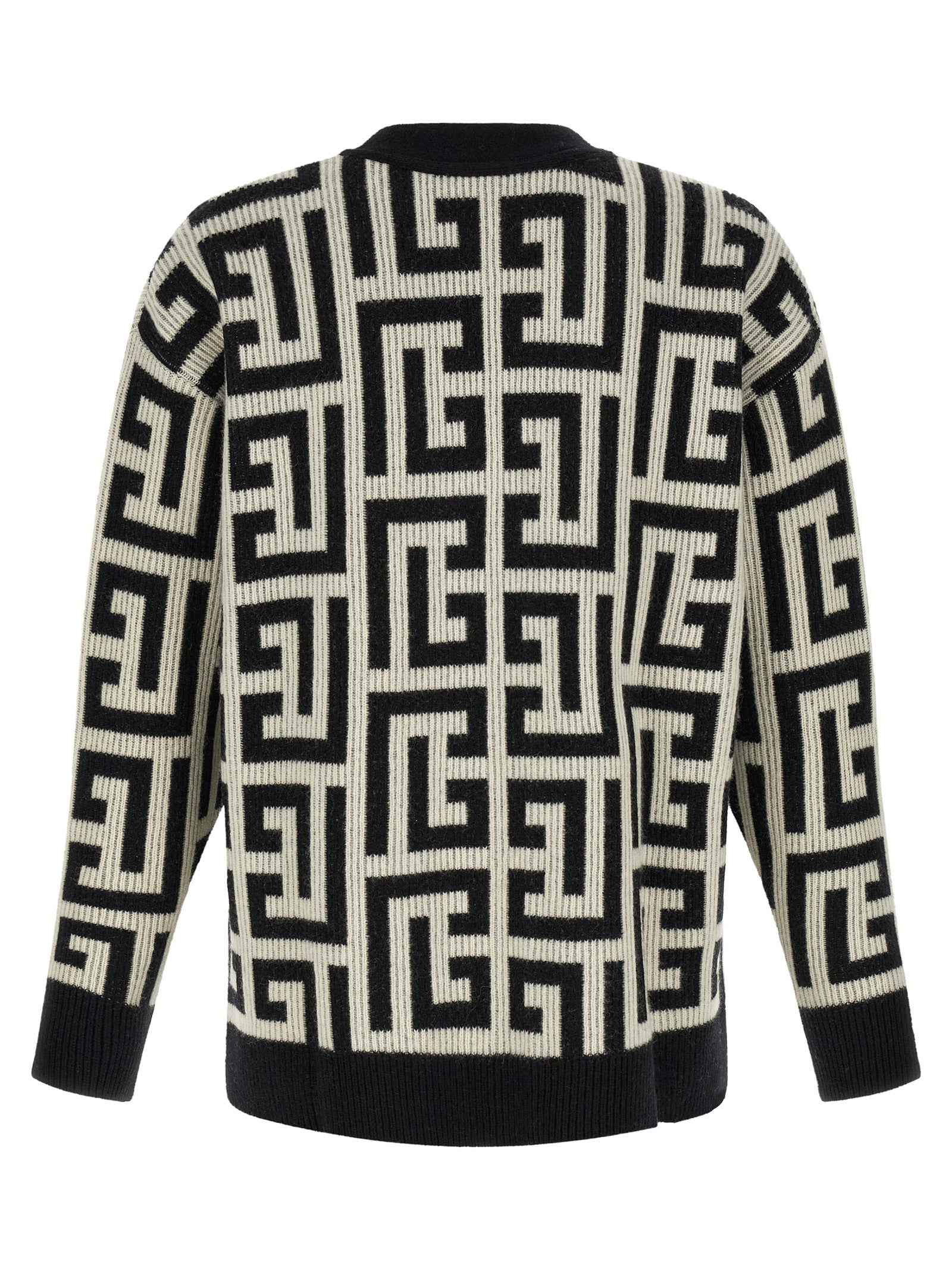 Bicolor Merino Wool Cardigan