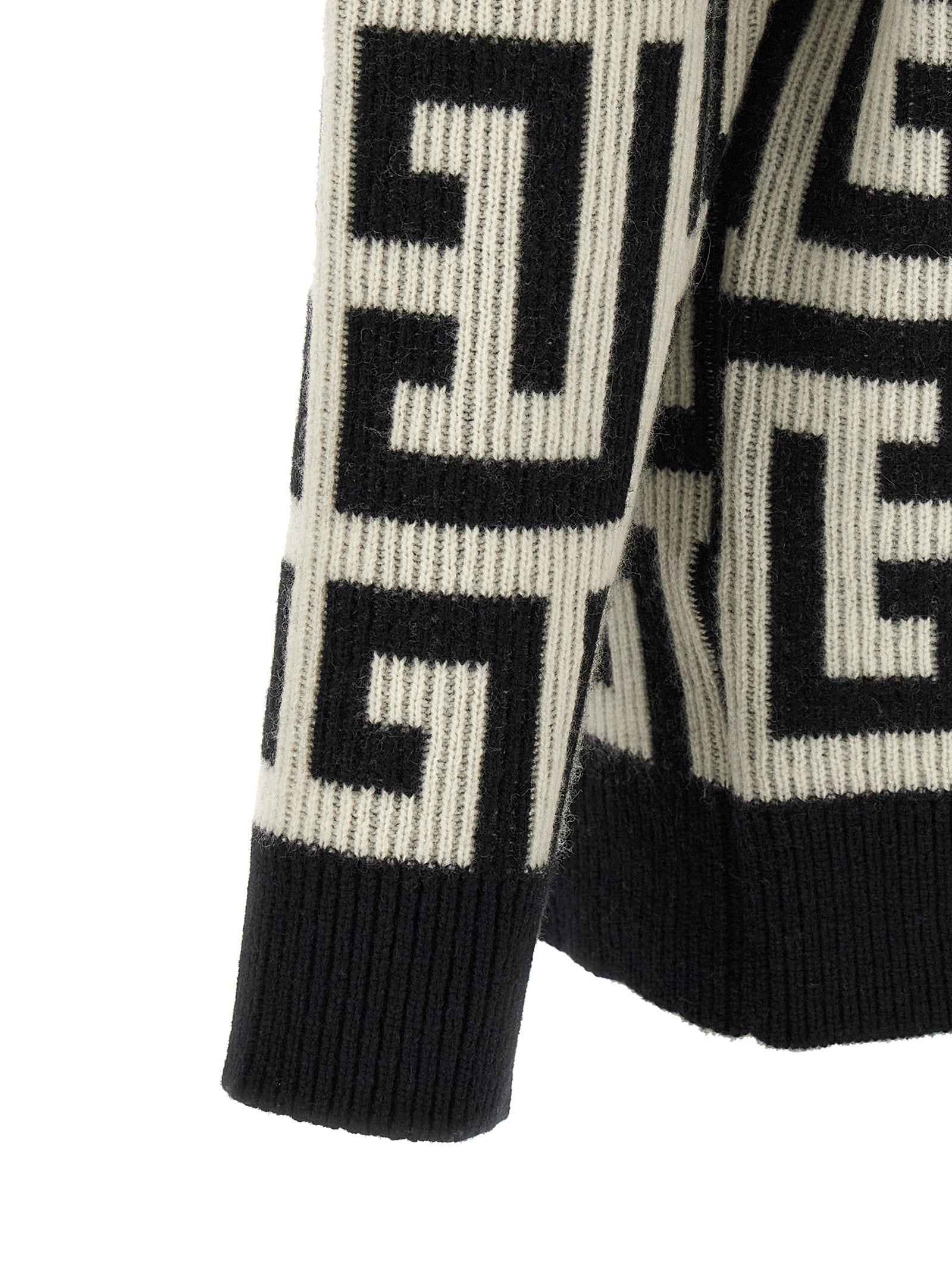 Bicolor Merino Wool Cardigan