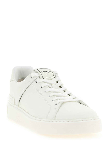 White Calfskin Low Top Sneakers