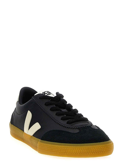 Black Calfskin Low Top Sneakers