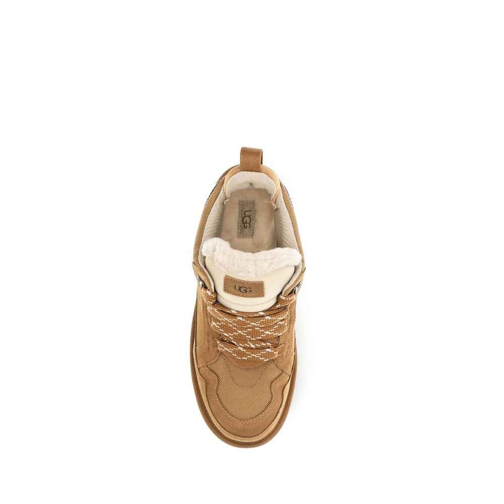 Beige Calf Leather Bos Taurus Chunky Sneakers