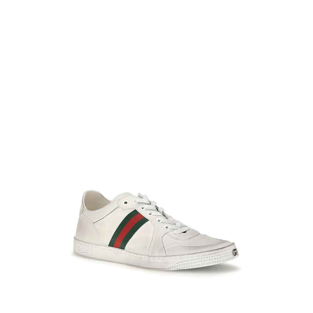White Calf Leather Bos Taurus Low Top Sneakers