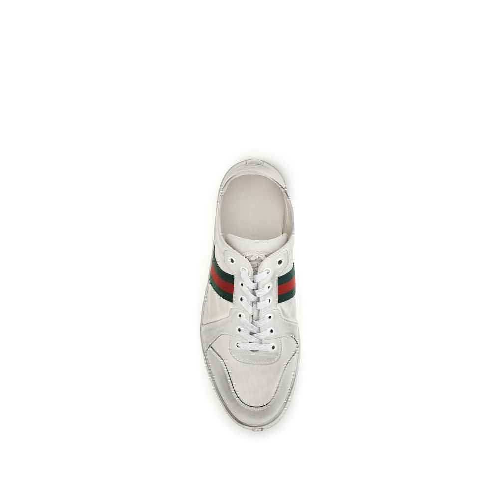 White Calf Leather Bos Taurus Low Top Sneakers