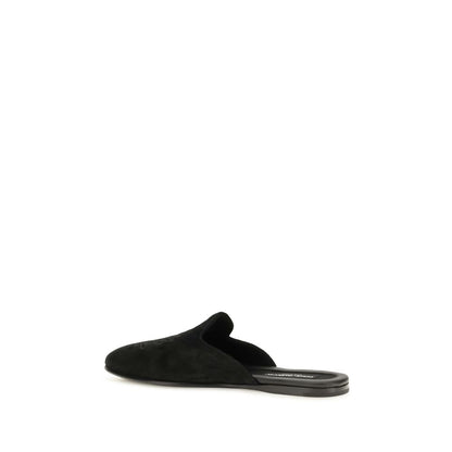 Black Calf Leather Bos Taurus Mules
