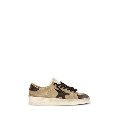 Beige Calf Leather Bos Taurus Sneakers