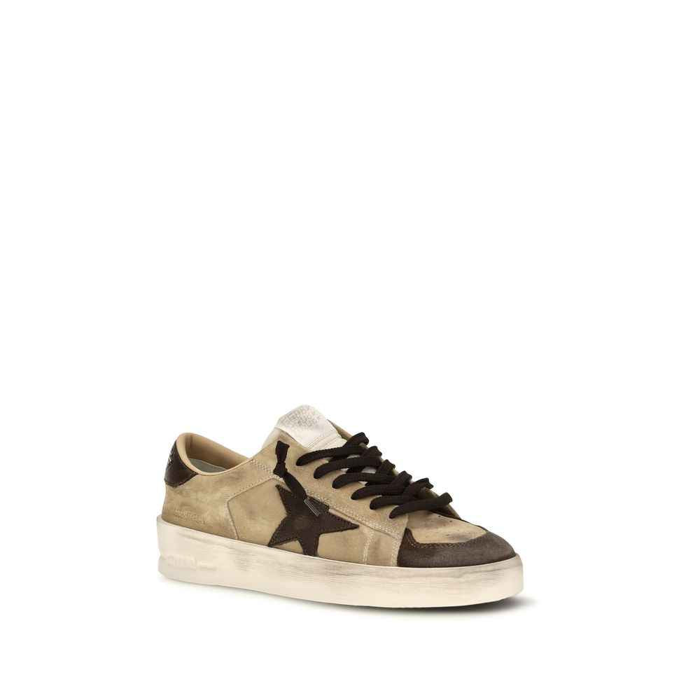 Beige Calf Leather Bos Taurus Sneakers
