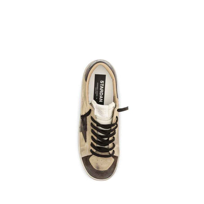 Beige Calf Leather Bos Taurus Sneakers