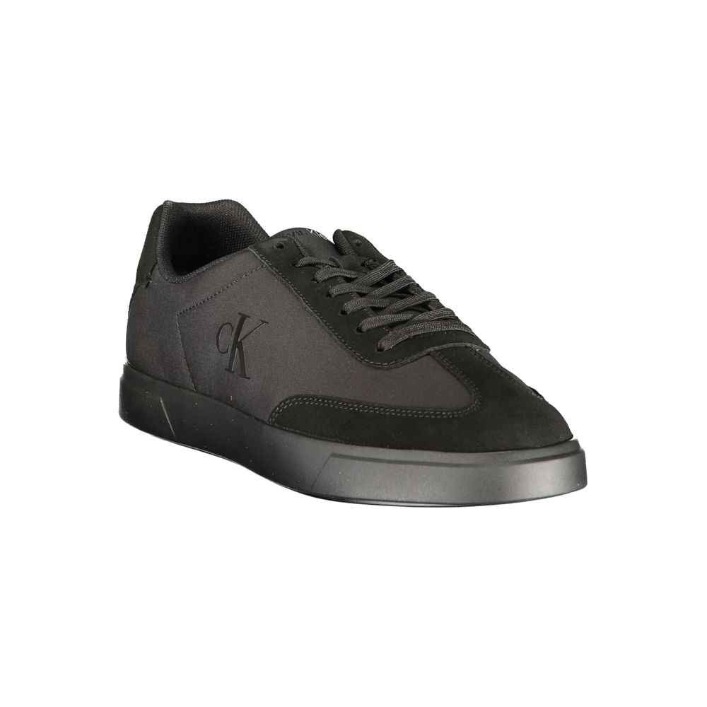 Black Polyester Men's Sneaker