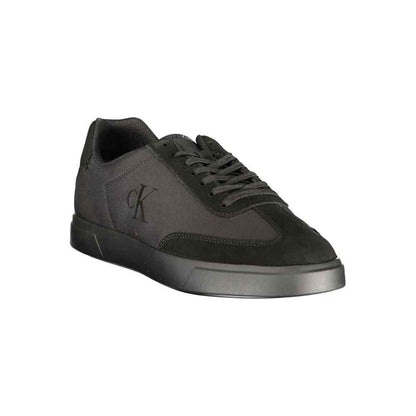 Black Polyester Men's Sneaker