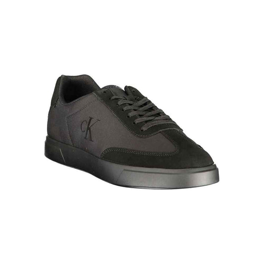 Black Polyester Men's Sneaker