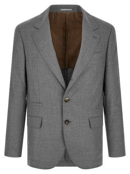 Gray Virgin Wool Blazer