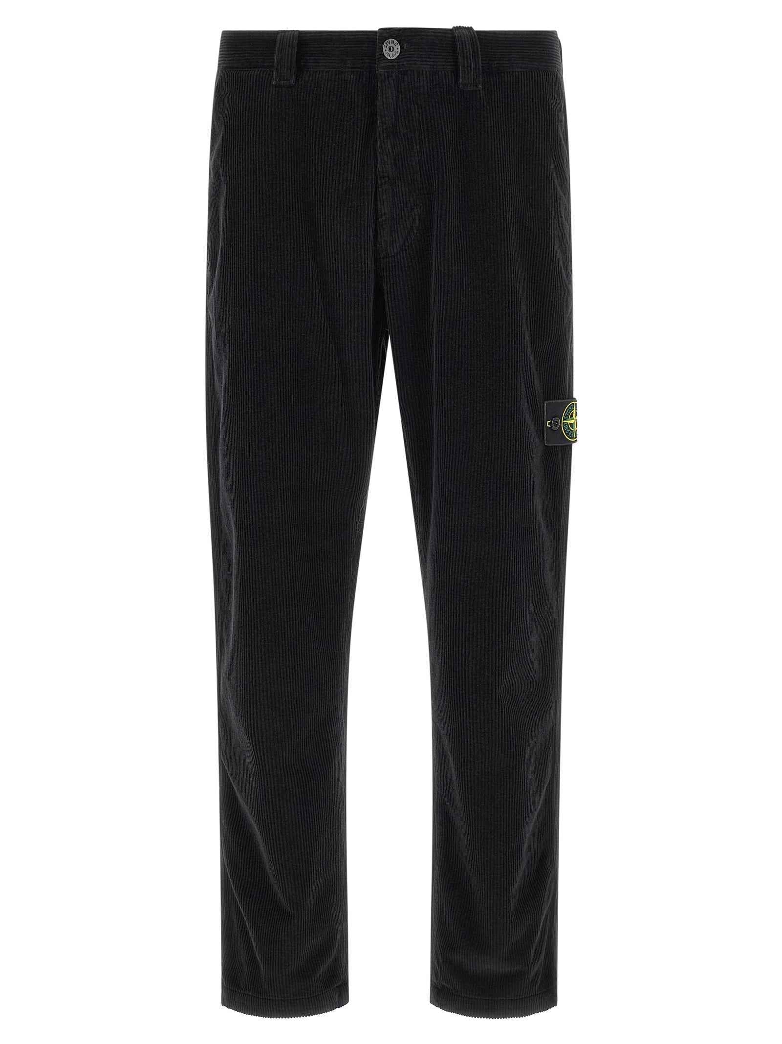 Black Cotton Casual Pants