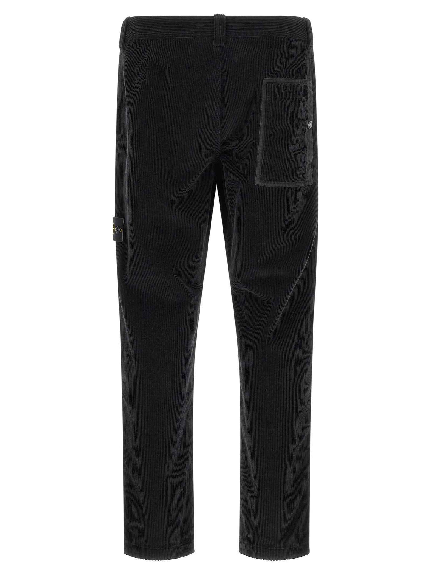 Black Cotton Casual Pants