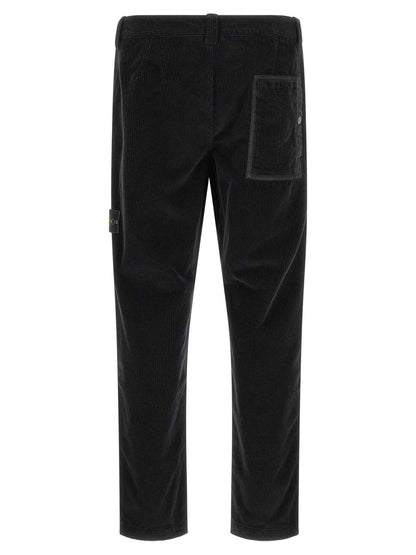 Black Cotton Casual Pants