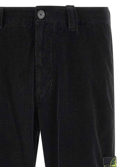 Black Cotton Casual Pants
