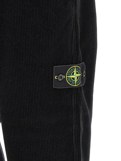 Black Cotton Casual Pants