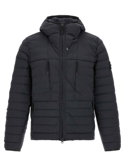 Blue Polyamide Full-Length Jacket